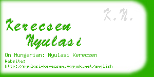 kerecsen nyulasi business card